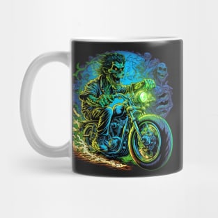 Zombie riding a motorcycle Mug